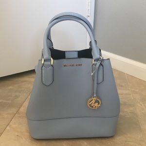 Michael Kors Light Blue Satchel Saffiano Leather